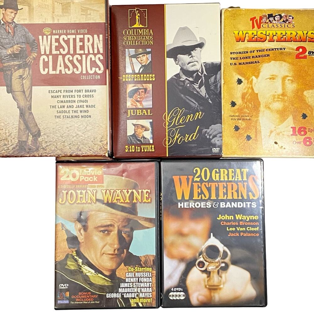 John Wayne DVD Lot of 5 Classic Movies Western Classics American Heroes Bandits